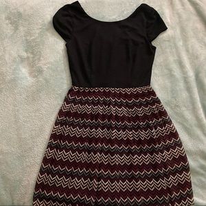 Black flowy dress with cute pattern